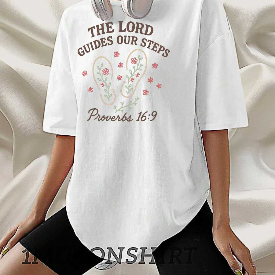 The Lord Guides Our Steps T-Shirt Proverbs 16:9 Christian Tee
